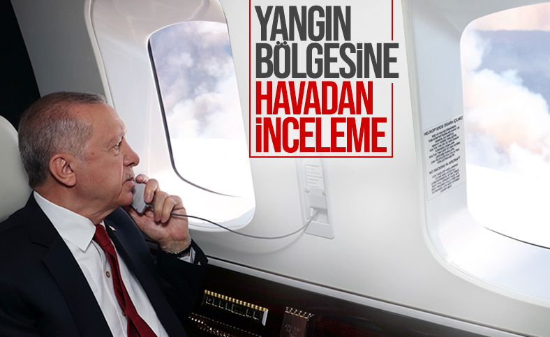 Cumhurbaşkanı Erdoğan, yangının meydana geldiği Marmaris'te