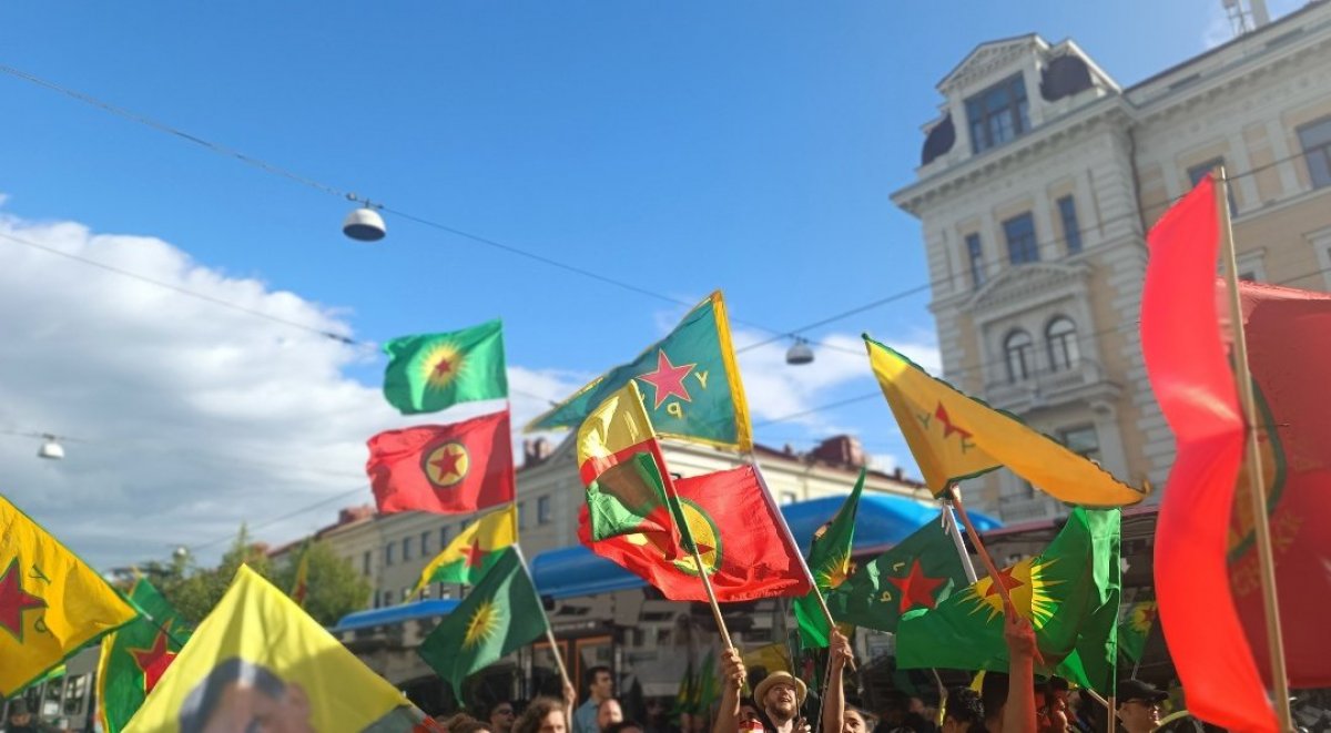 İsveç te terör örgütü PKK/YPG yandaşlarından Türkiye karşıtı eylem #3