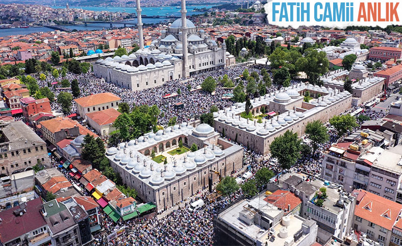 Mahmut Ustaosmanoğlu’nun cenazesindeki kalabalık, Fatih Camii ve çevresini doldurdu