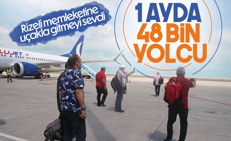 Rize-Artvin Havalimanı 1 ayda 48 bin yolcuya hizmet etti