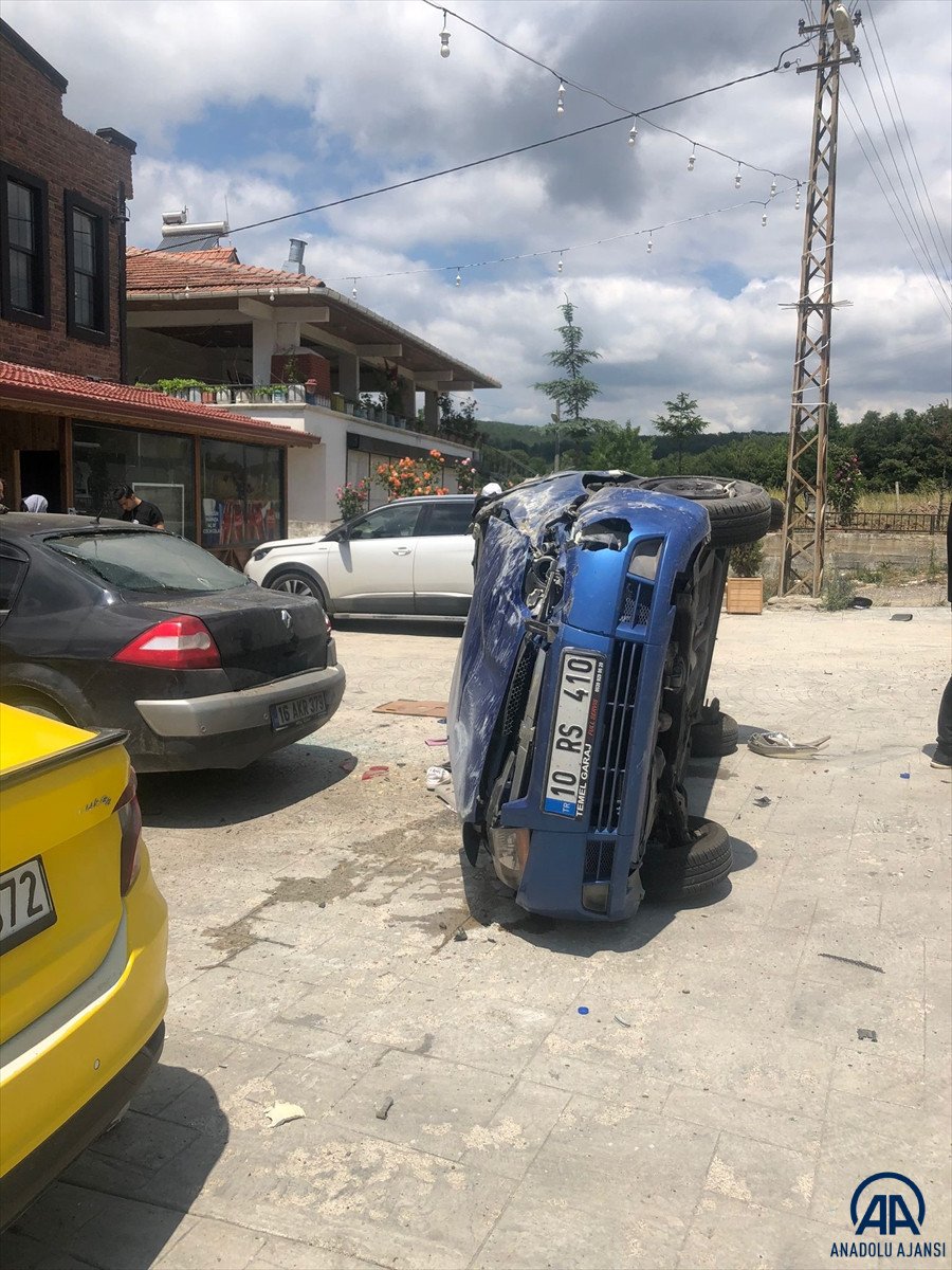 Samsun daki sürücü köpeğe çarpmamak için kaza yaptı #1