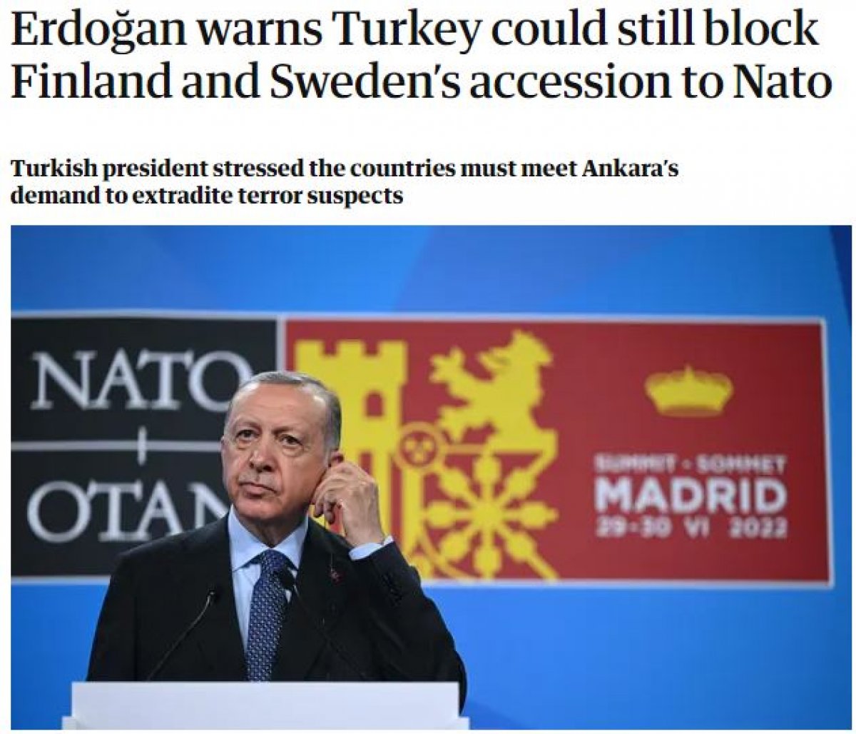 Cumhurbaşkanı Erdoğan ın İsveç ve Finlandiya ya iade uyarısı dünyanın gündeminde #5