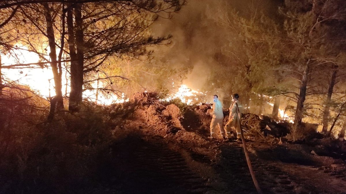 Datça da gece görüşlü yangın söndürme helikopterleri kullanılıyor #3