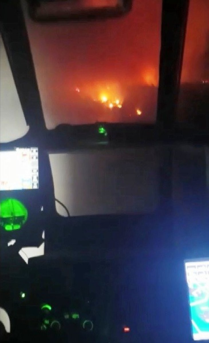 Datça da gece görüşlü yangın söndürme helikopterleri kullanılıyor #5
