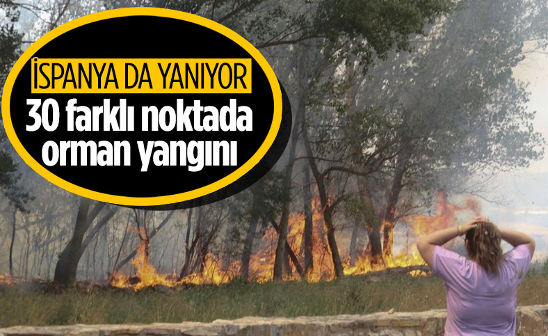 İspanya’da 30 farklı noktada yangınla mücadele