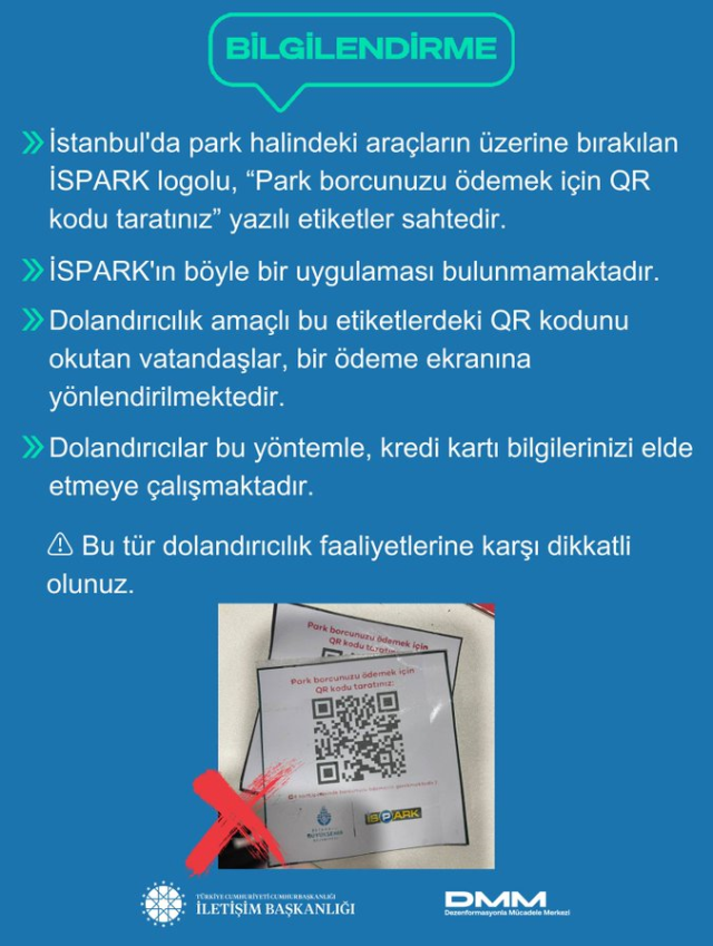 İstanbul'da sahte park etiketleri uyarısı