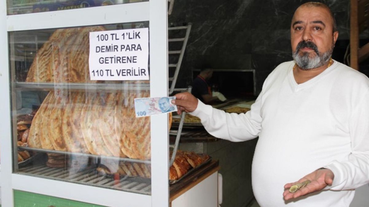 Elazığ'da fırıncıdan şaşırtan kampanya: 100 lira bozuk para getirene 110 lira