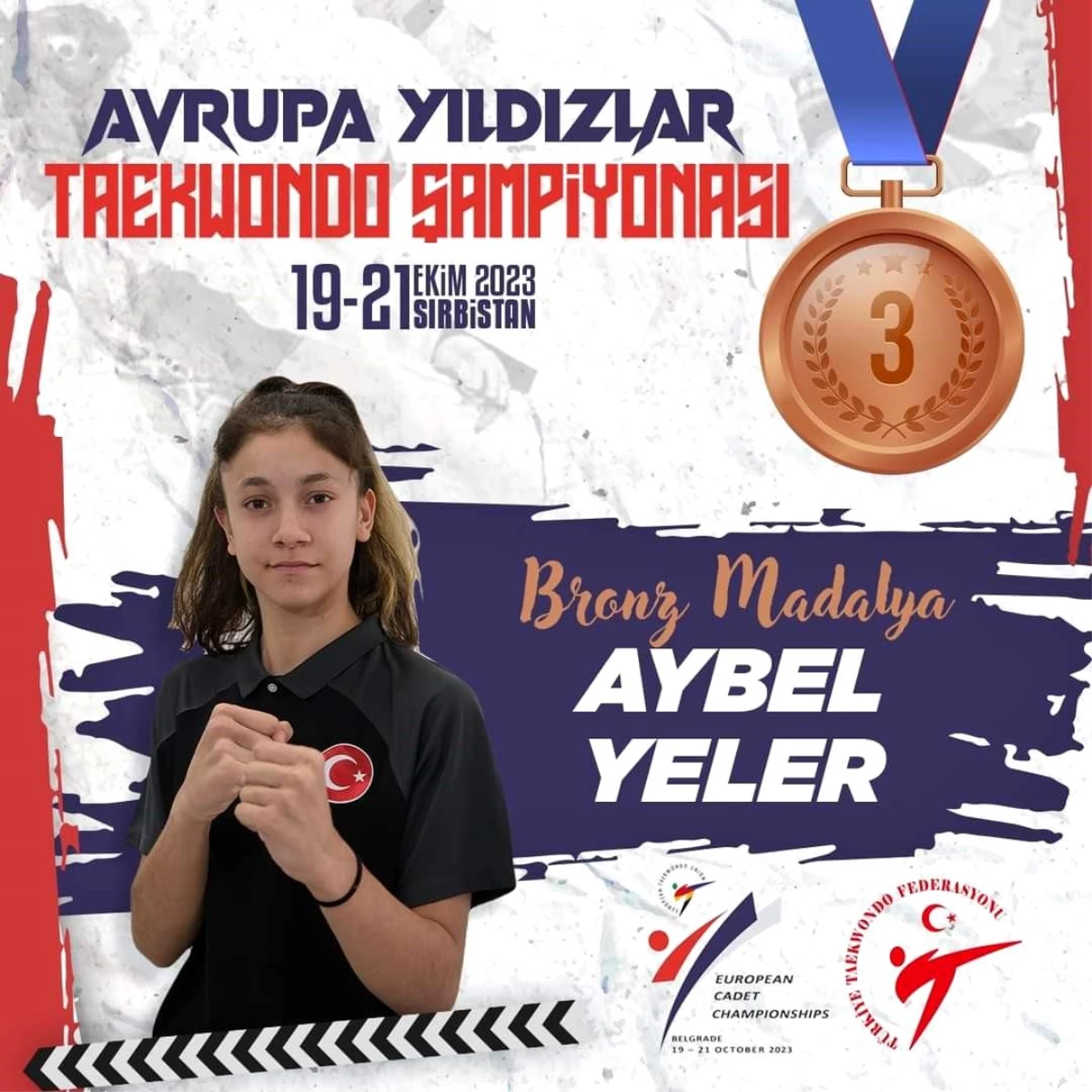 Eskişehirli Milli Tekvando Sporcusu Aybel Yeler Avrupa 3’üncüsü